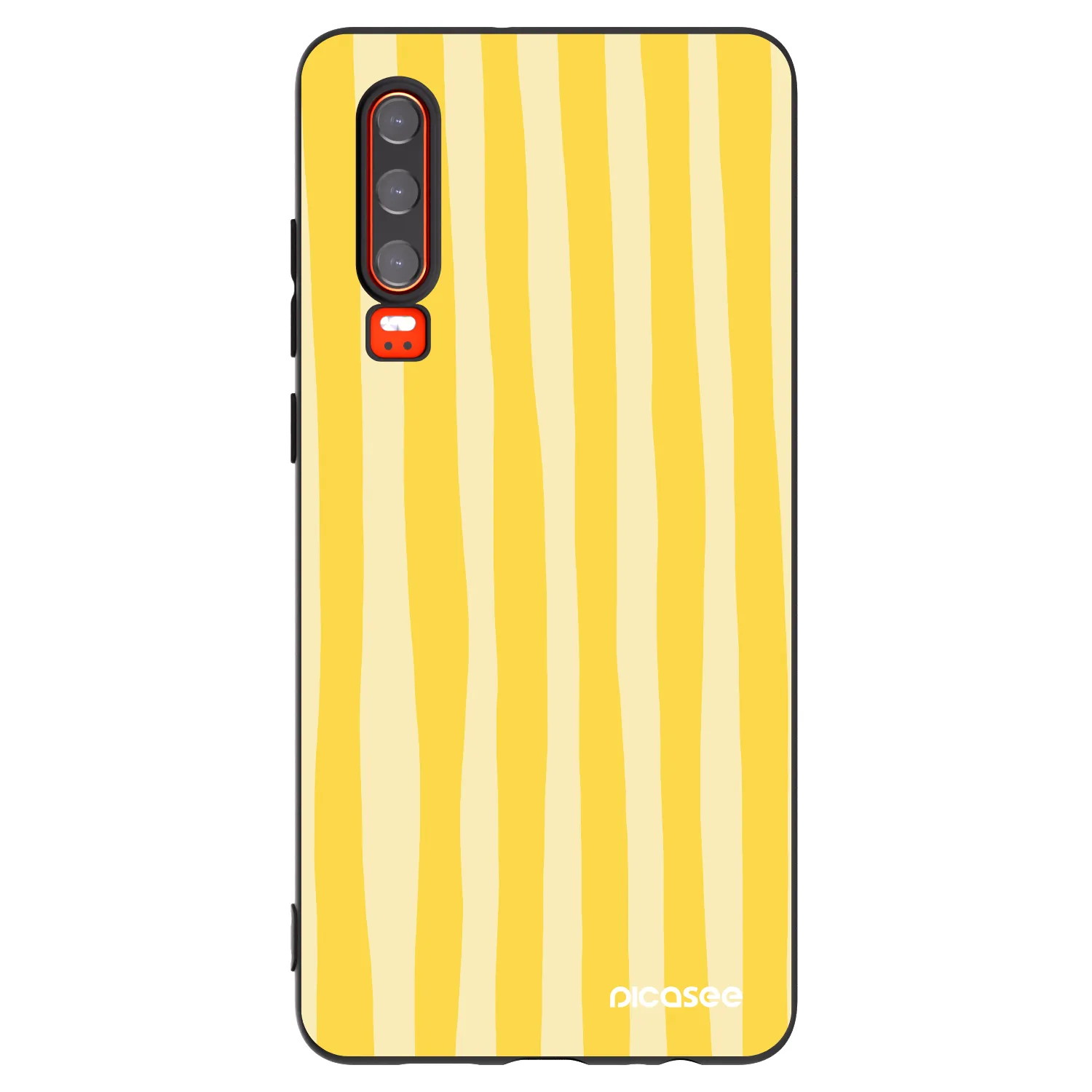 Picasee silikonowe czarne etui na Huawei P30 - Lines lemon