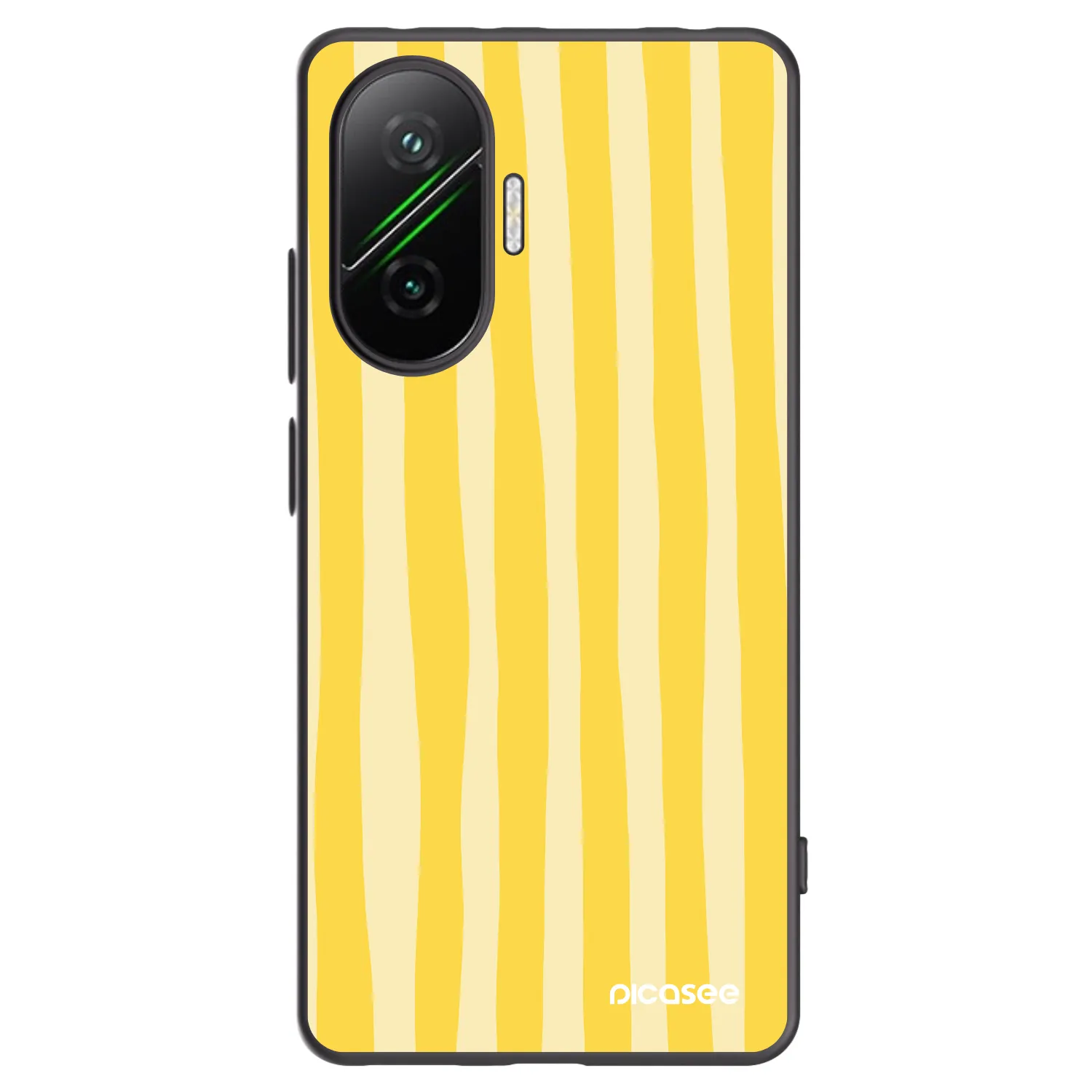 Picasee silikonowe czarne etui na Xiaomi Poco F7 Pro 5G - Lines lemon