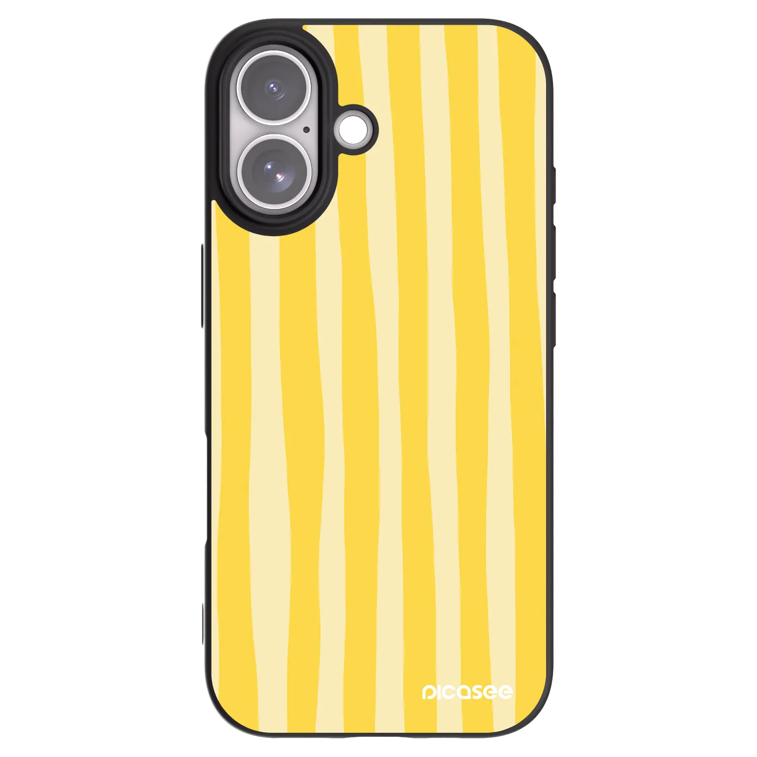 Picasee silikonowe czarne etui na Apple iPhone 17 - Lines lemon
