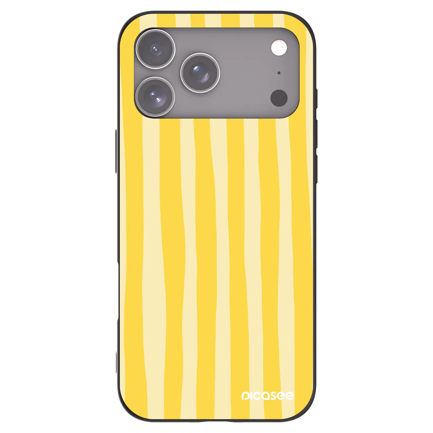 Picasee silikonowe czarne etui na Apple iPhone 17 Pro Max - Lines lemon