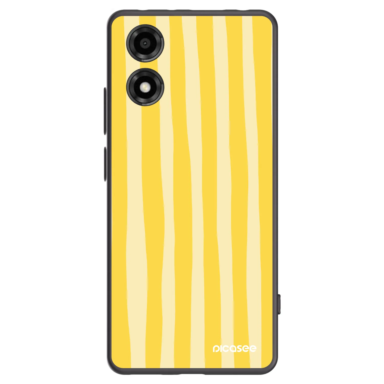 Picasee silikonowe czarne etui na Motorola Moto E14 - Lines lemon