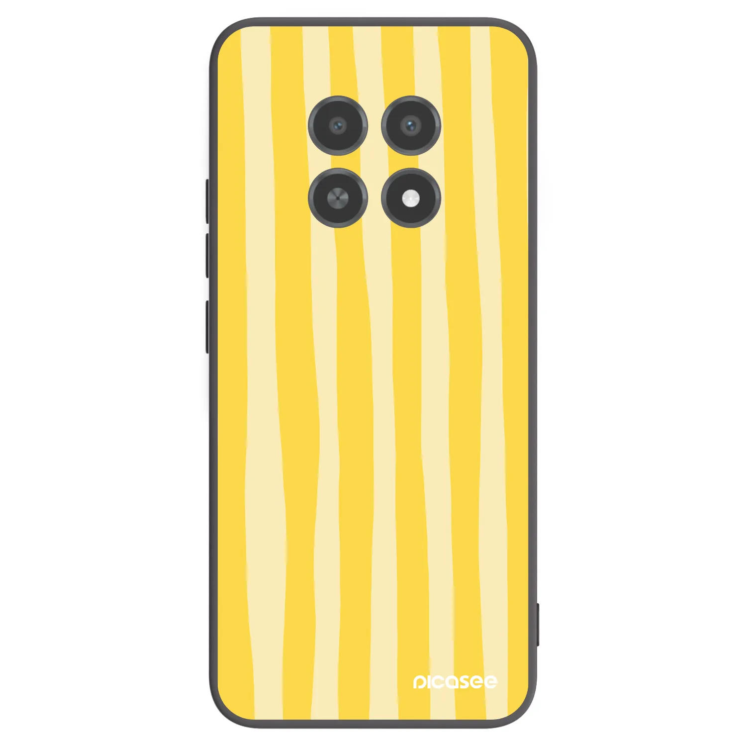Picasee silikonowe czarne etui na Realme 12X - Lines lemon