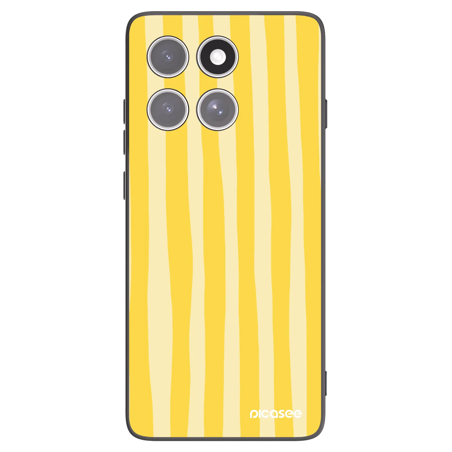 Picasee silikonowe czarne etui na Motorola Edge 60 Pro - Lines lemon