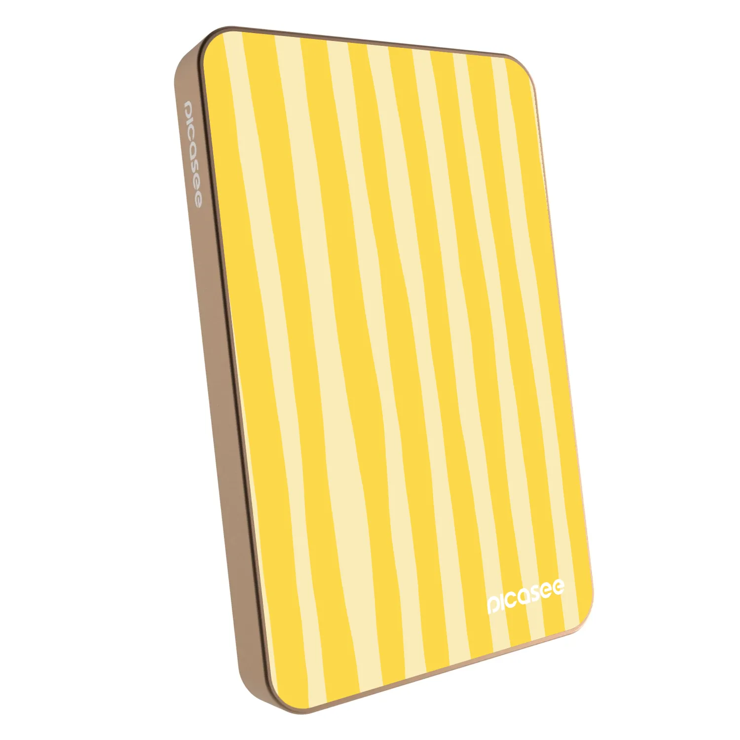 Picasee Powerbank z MagSafe 5 000 mAh Złoty - Lines lemon