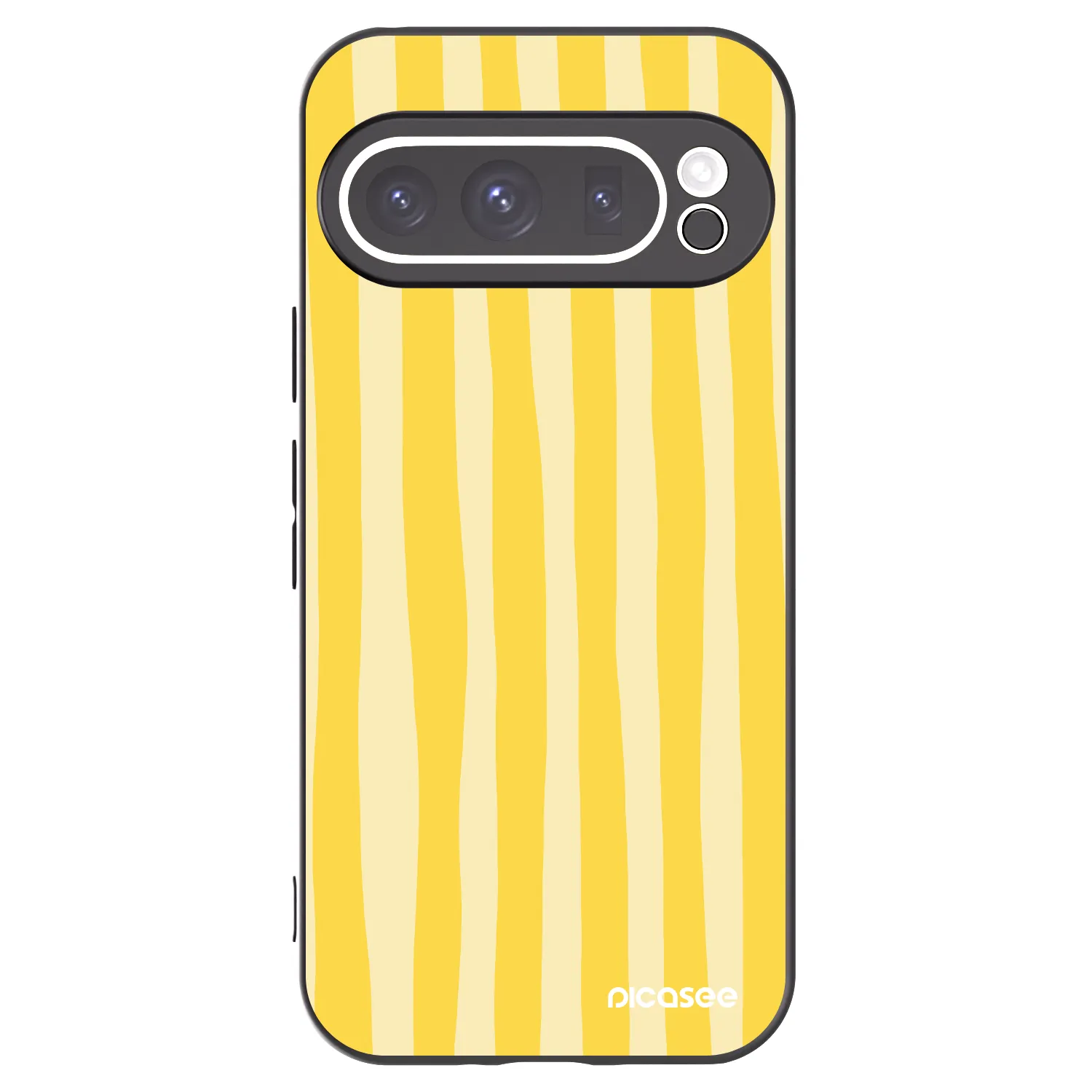 Picasee silikonowe czarne etui na Google Pixel 9 Pro XL - Lines lemon