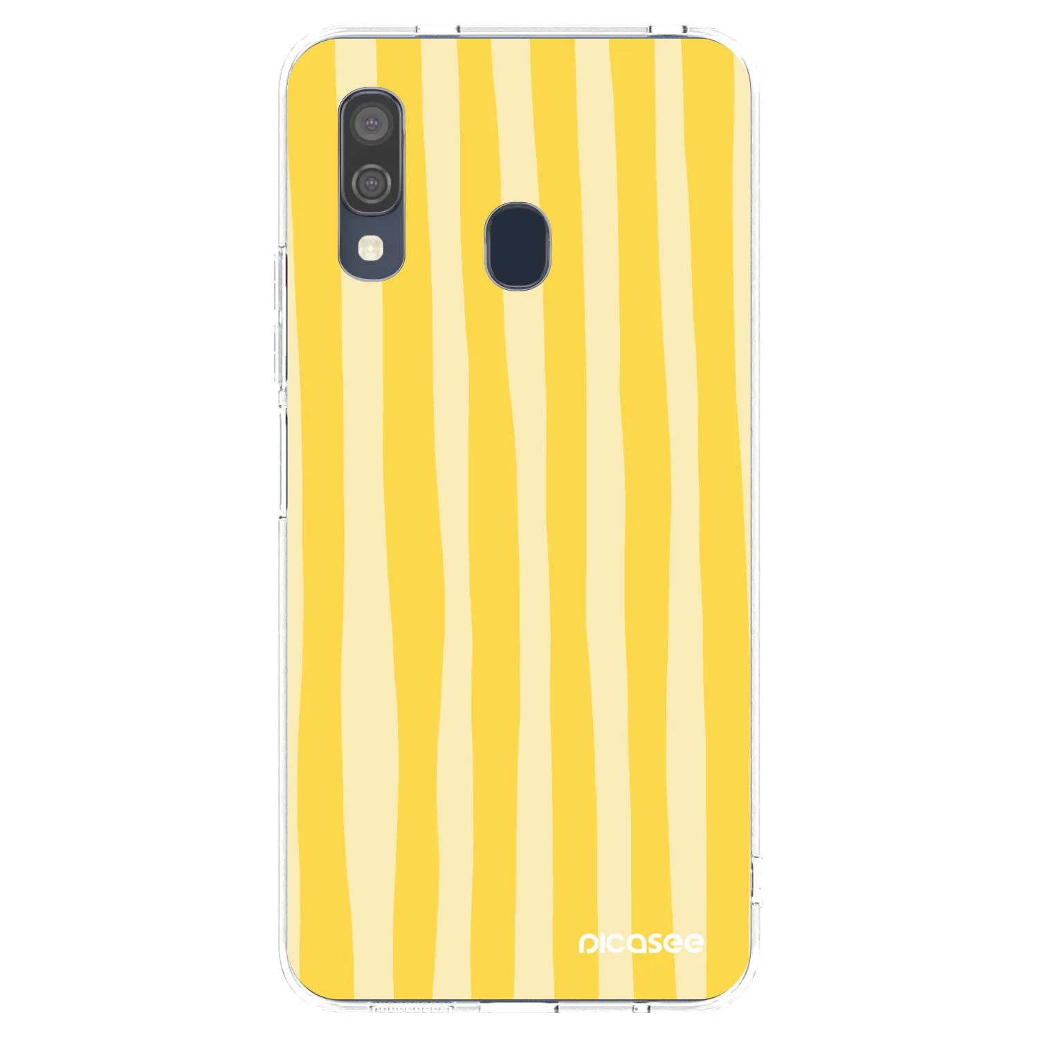 Picasee silikonowe przeźroczyste etui na Samsung Galaxy A40 A405F - Lines lemon