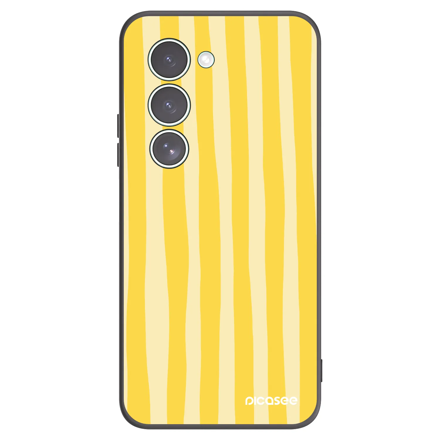 Picasee silikonowe czarne etui na Xiaomi Redmi 15 5G - Lines lemon
