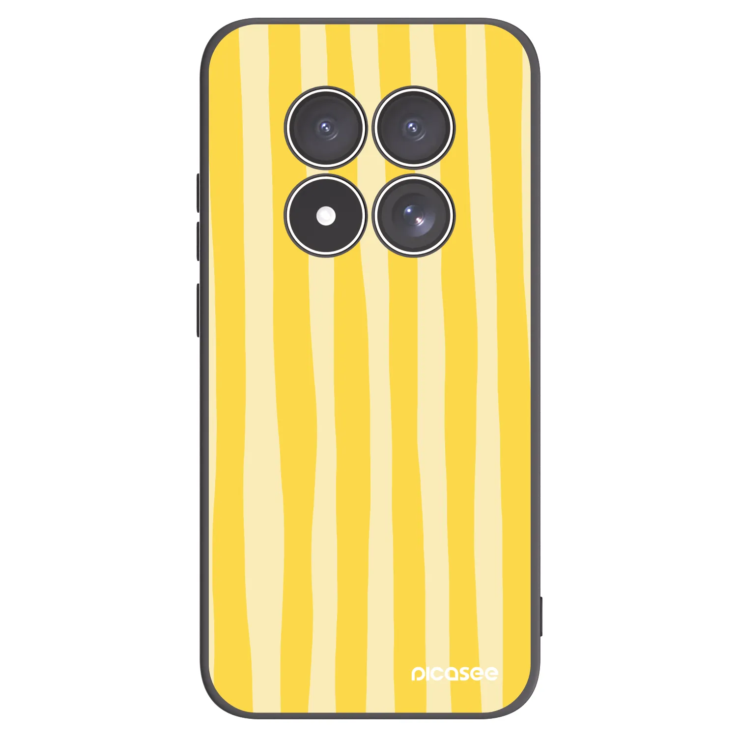 Picasee silikonowe czarne etui na Xiaomi Redmi Note 15 Pro 4G - Lines lemon