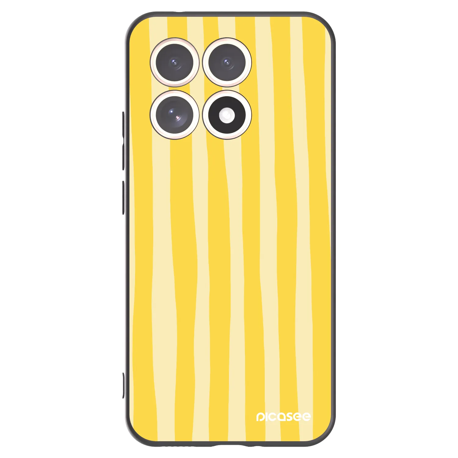Picasee silikonowe czarne etui na Xiaomi 15T - Lines lemon