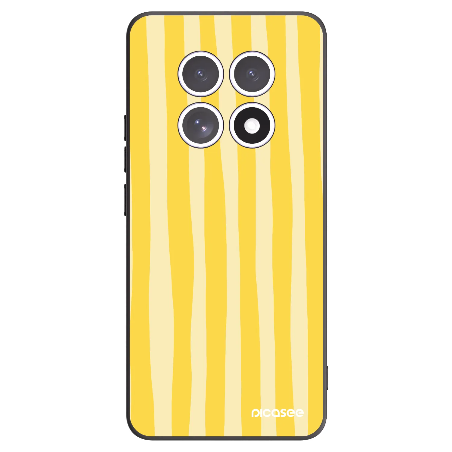 Picasee silikonowe czarne etui na Xiaomi Redmi Note 15 4G - Lines lemon