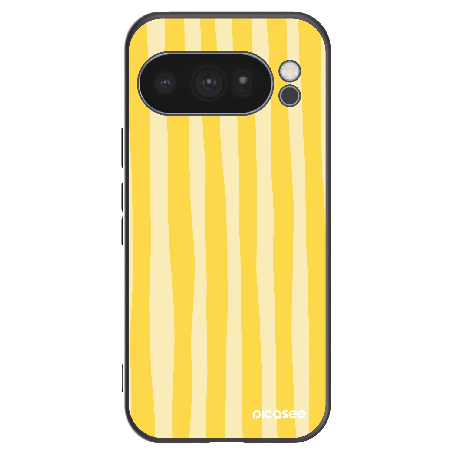 Picasee silikonowe czarne etui na Google Pixel 10 Pro - Lines lemon