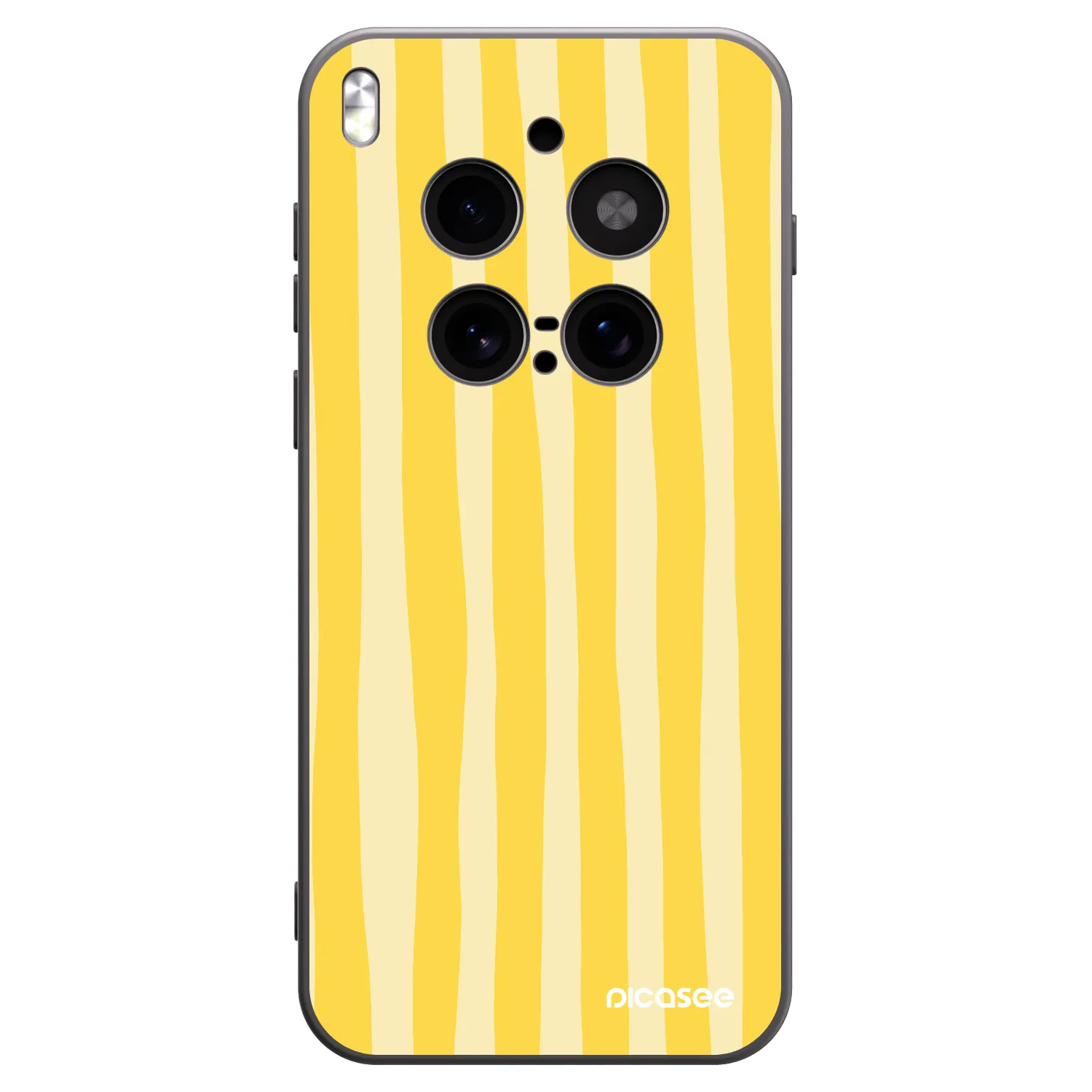 Picasee silikonowe czarne etui na Vivo X300 Pro - Lines lemon
