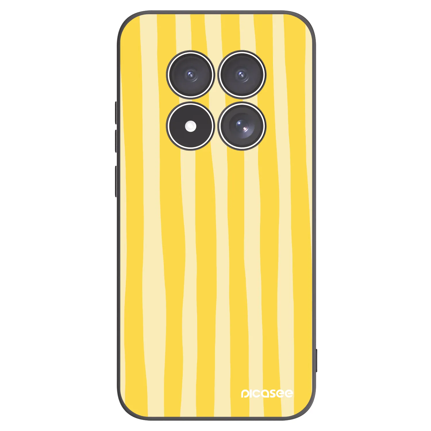 Picasee silikonowe czarne etui na Xiaomi Redmi Note 15 Pro 5G - Lines lemon