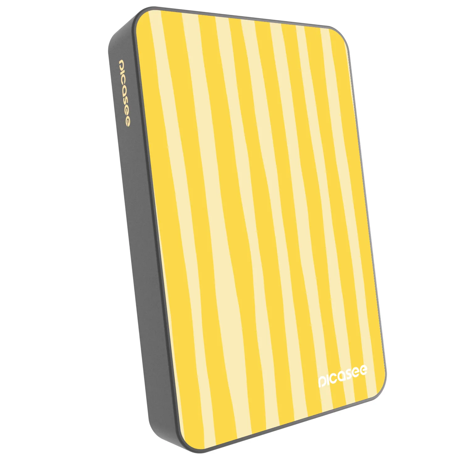 Picasee Powerbank z MagSafe 10 000 mAh Szary - Lines lemon