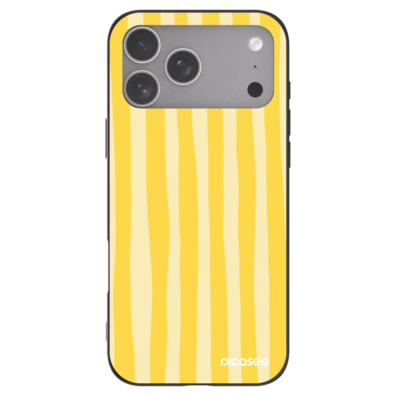 Picasee silikonowe czarne etui na Apple iPhone 18 Pro Max - Lines lemon