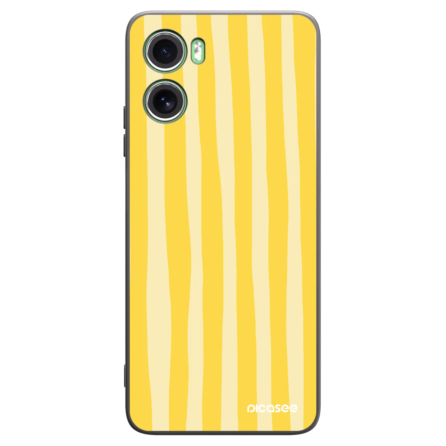 Picasee silikonowe czarne etui na Motorola Moto G06 - Lines lemon