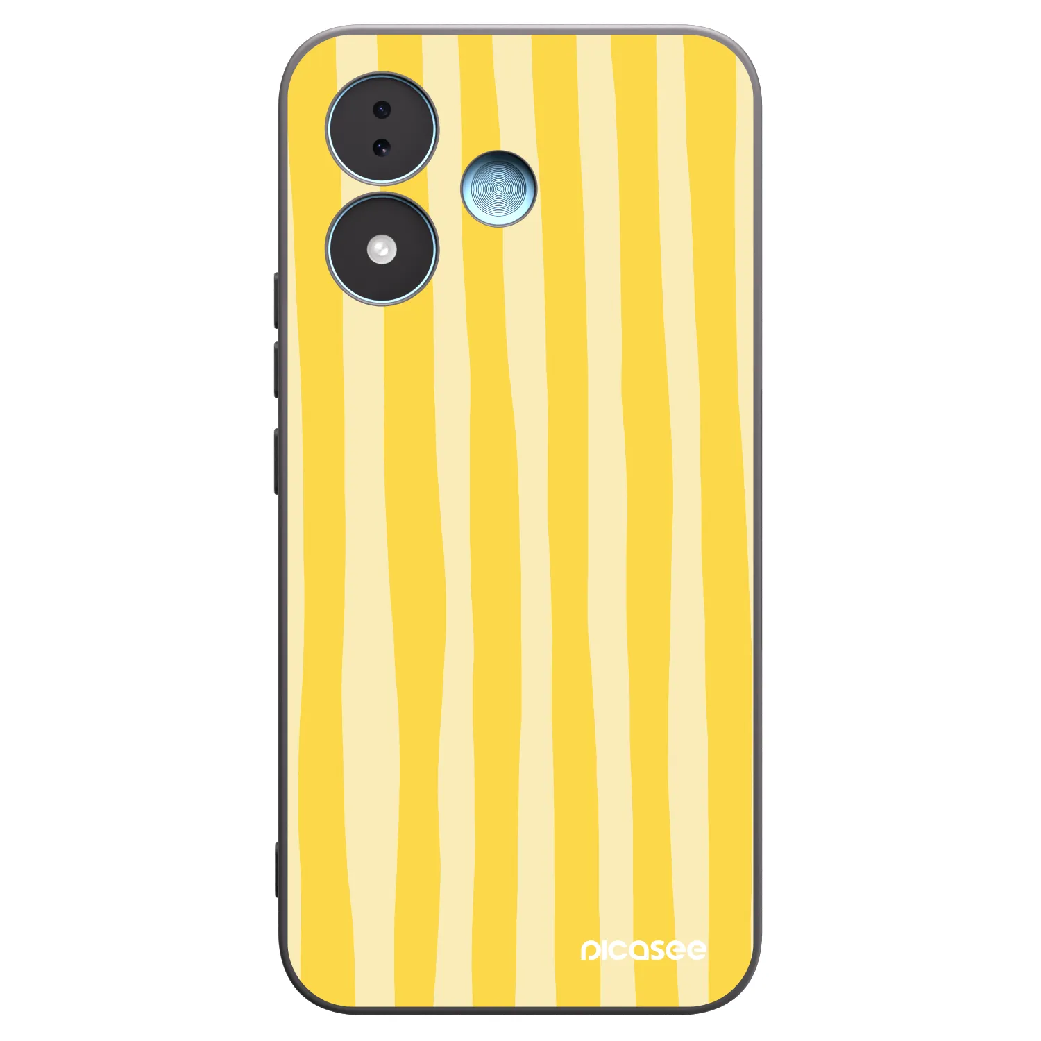 Picasee silikonowe czarne etui na Xiaomi Redmi Note 17 5G - Lines lemon