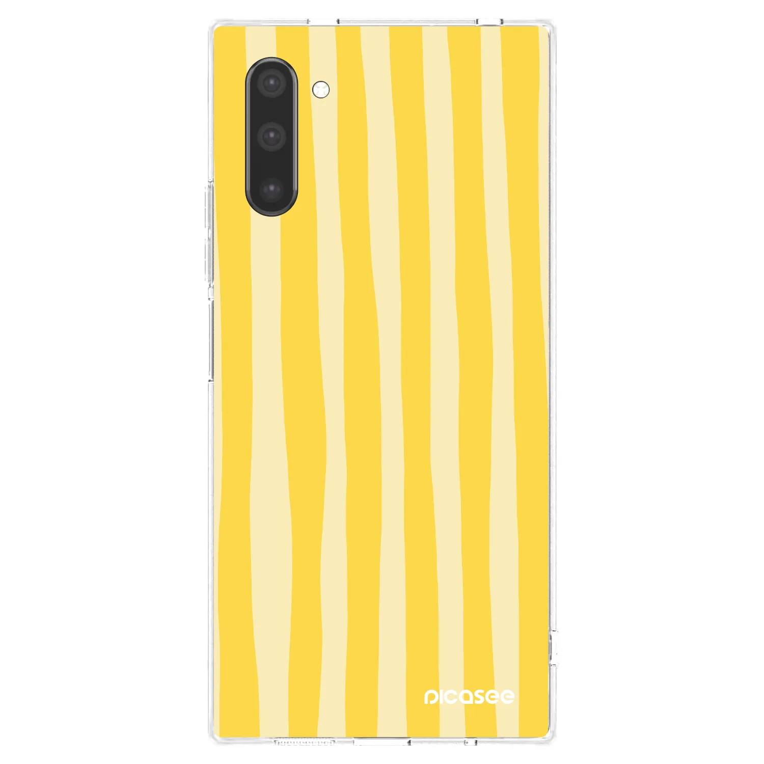 Picasee silikonowe przeźroczyste etui na Samsung Galaxy Note 10 N970F - Lines lemon