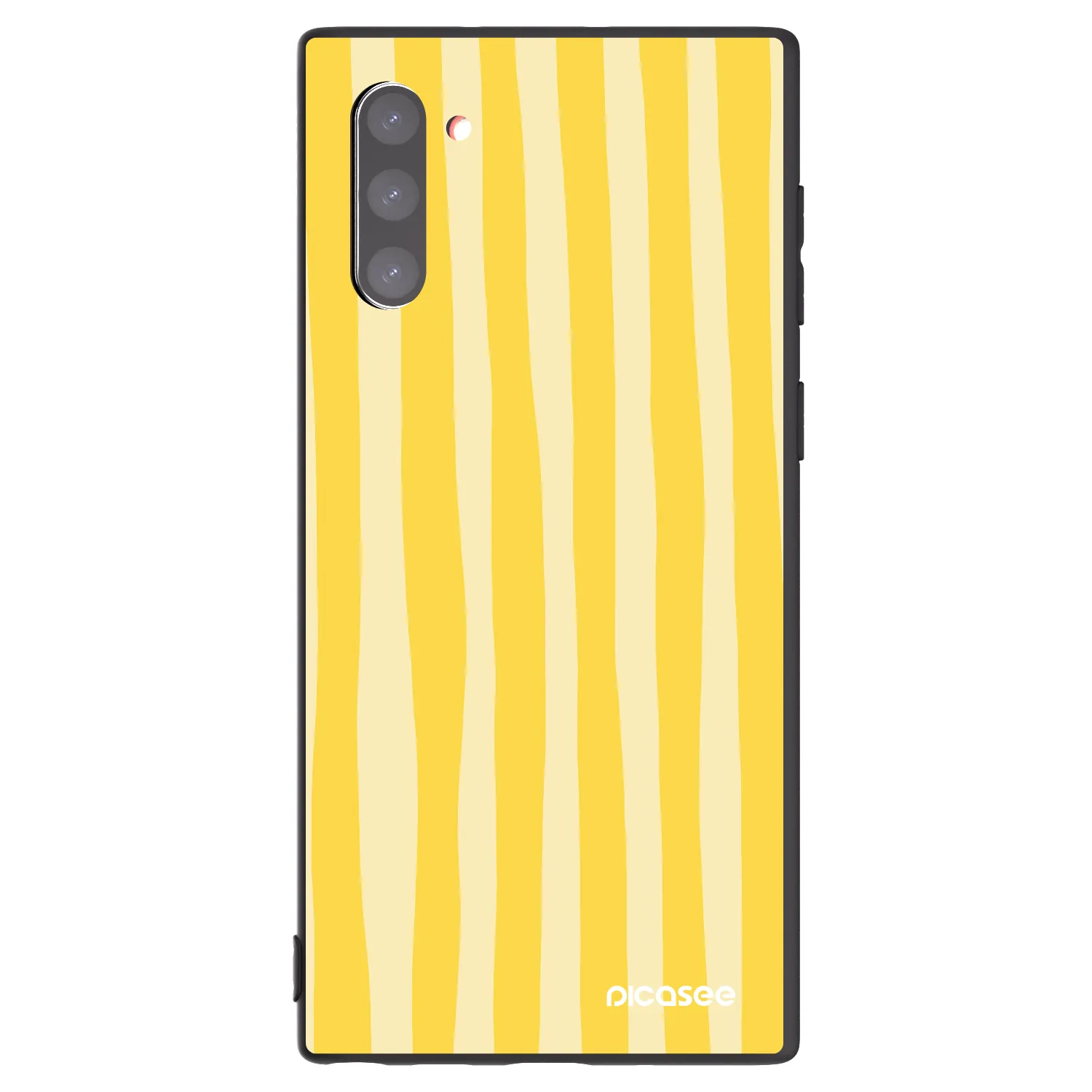 Picasee silikonowe czarne etui na Samsung Galaxy Note 10 N970F - Lines lemon