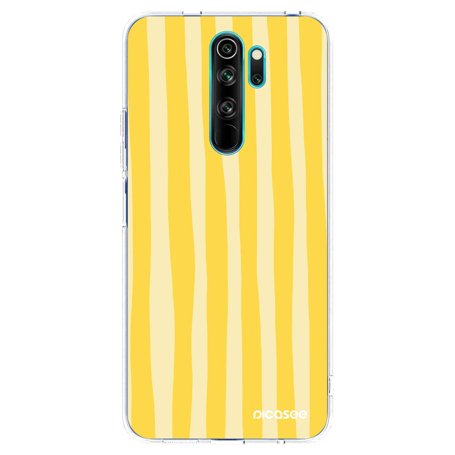 Picasee silikonowe przeźroczyste etui na Xiaomi Redmi Note 8 Pro - Lines lemon