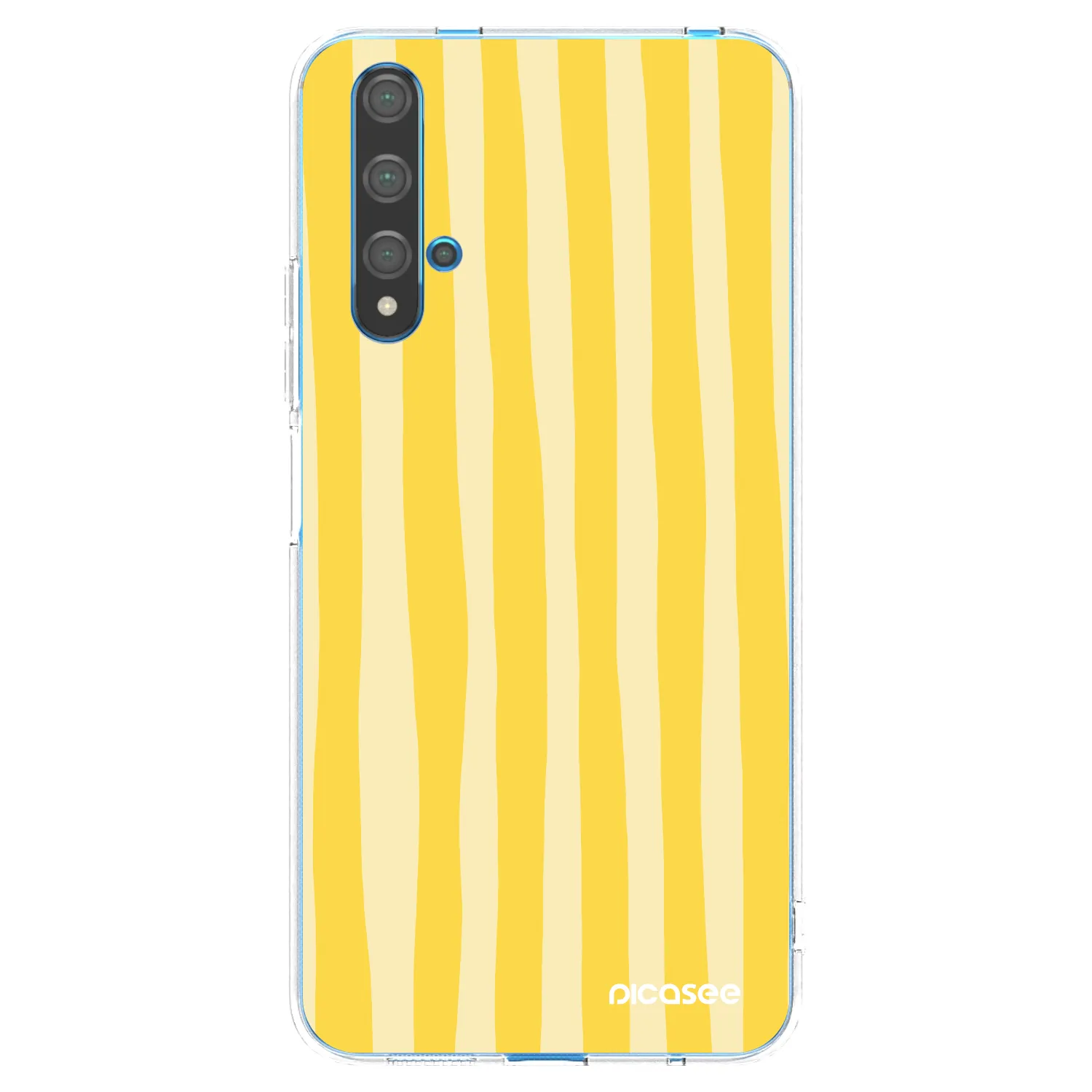 Picasee silikonowe przeźroczyste etui na Huawei Nova 5T - Lines lemon