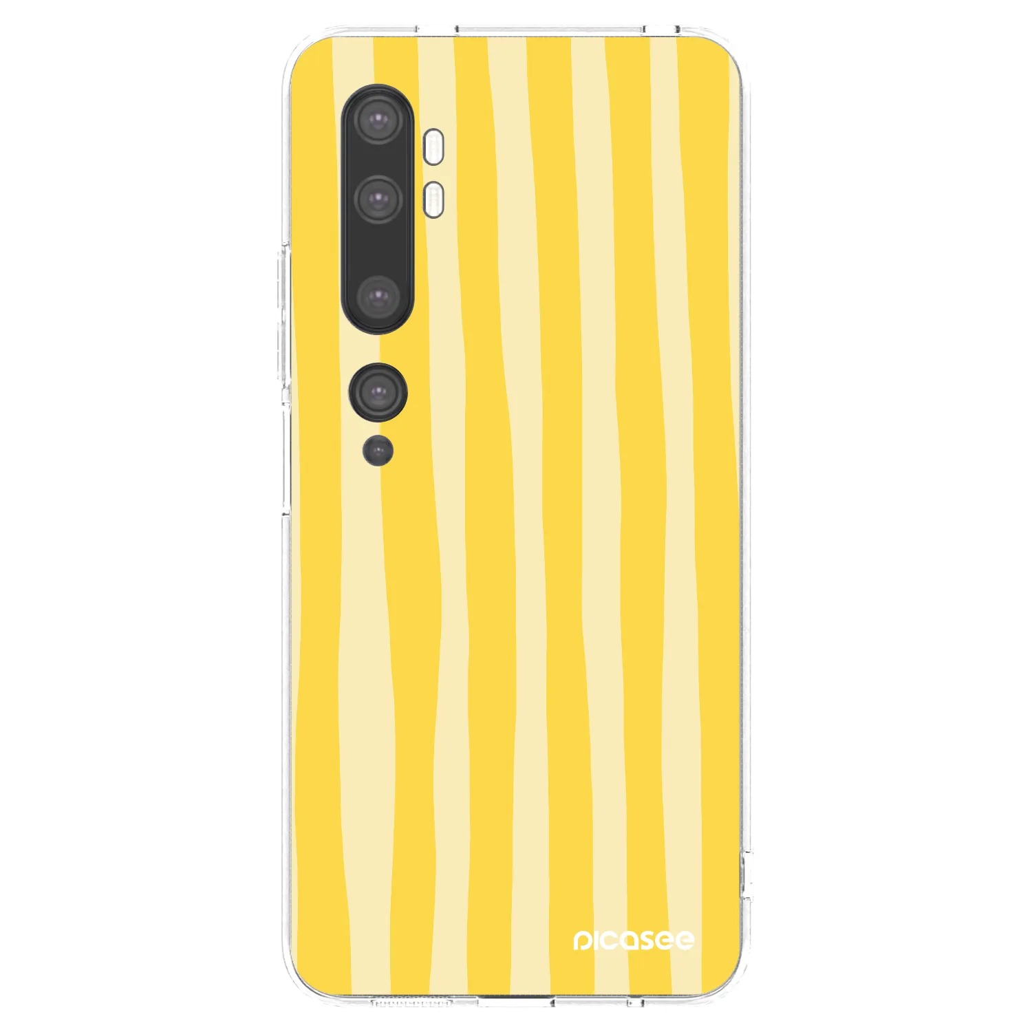 Picasee silikonowe przeźroczyste etui na Xiaomi Mi Note 10 (Pro) - Lines lemon