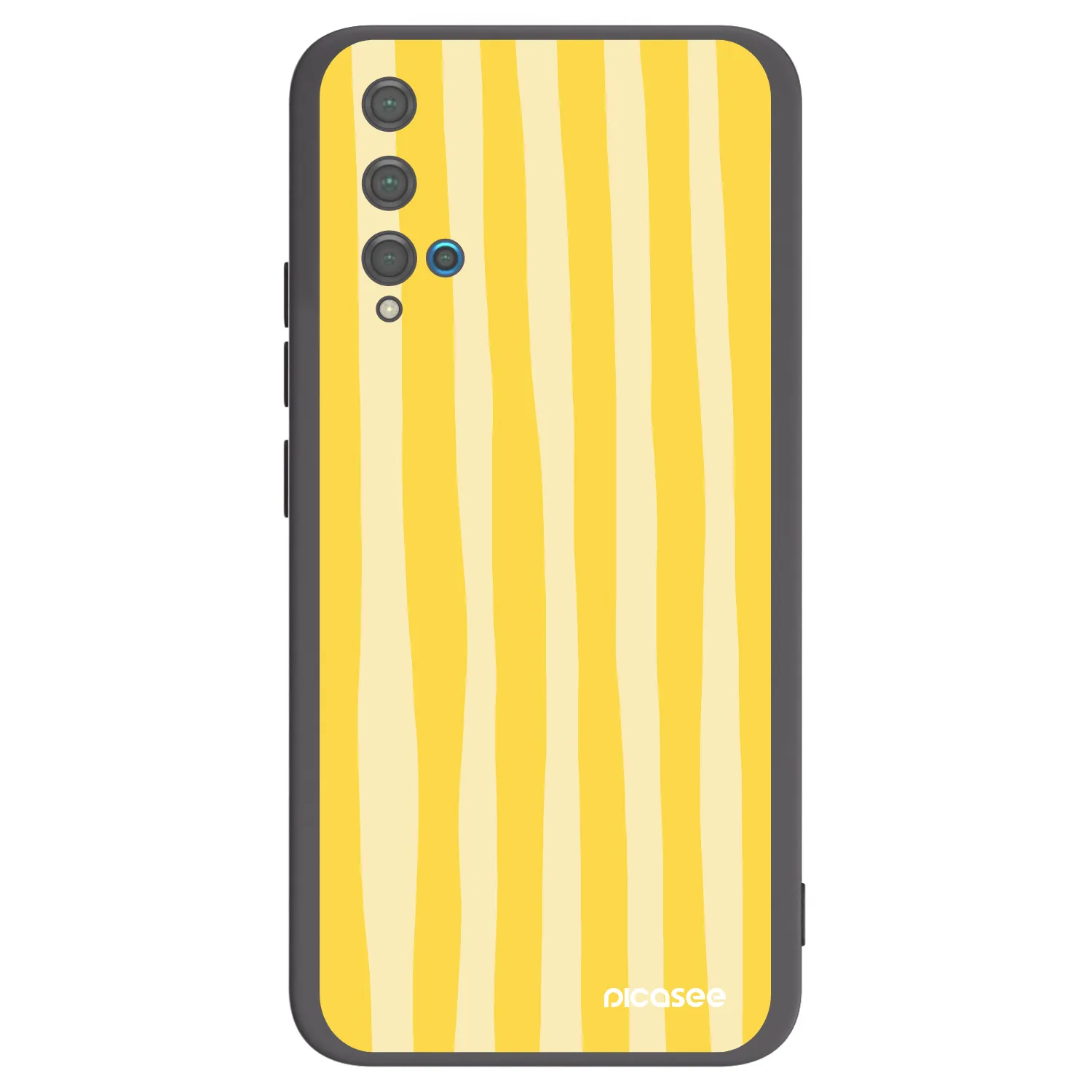 Picasee silikonowe czarne etui na Huawei Nova 5T - Lines lemon