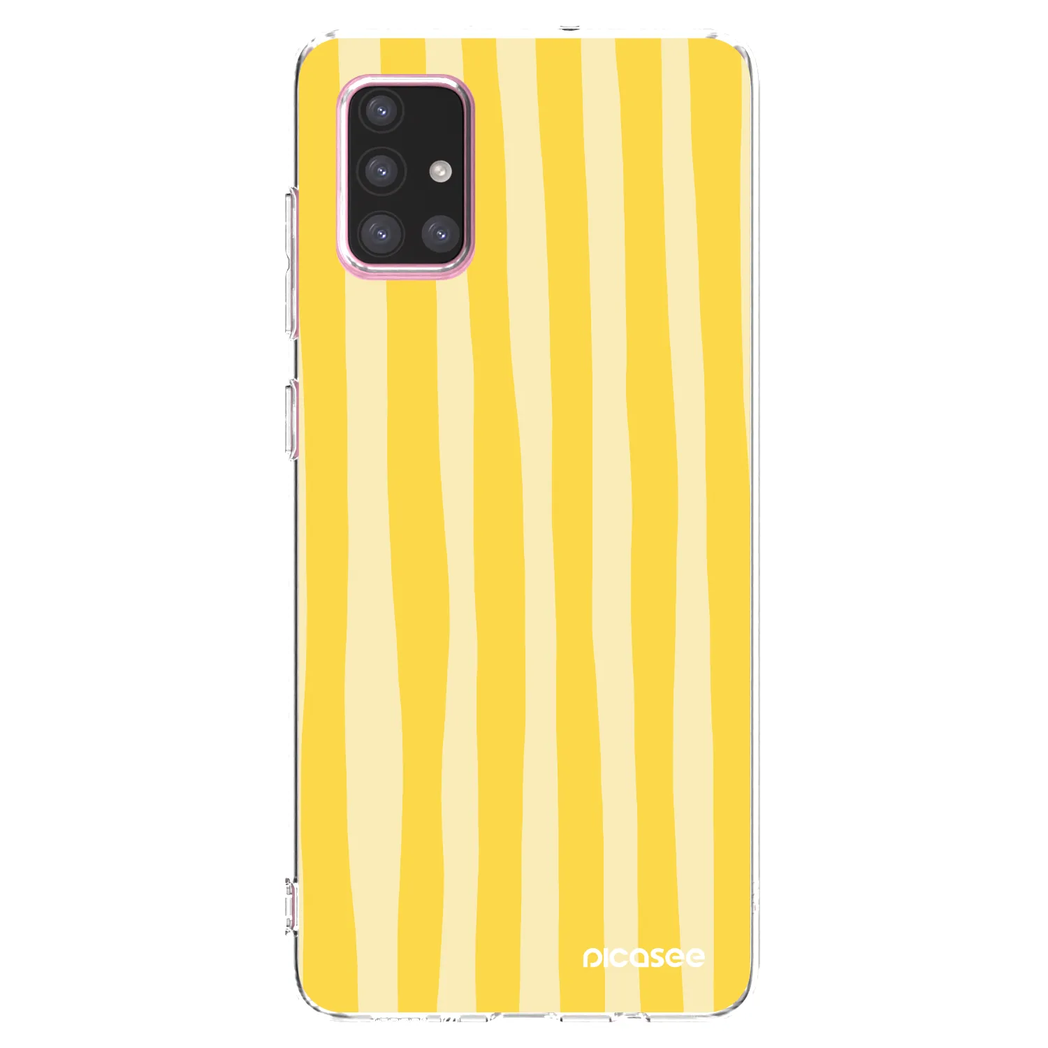 Picasee silikonowe przeźroczyste etui na Samsung Galaxy A71 A715F - Lines lemon