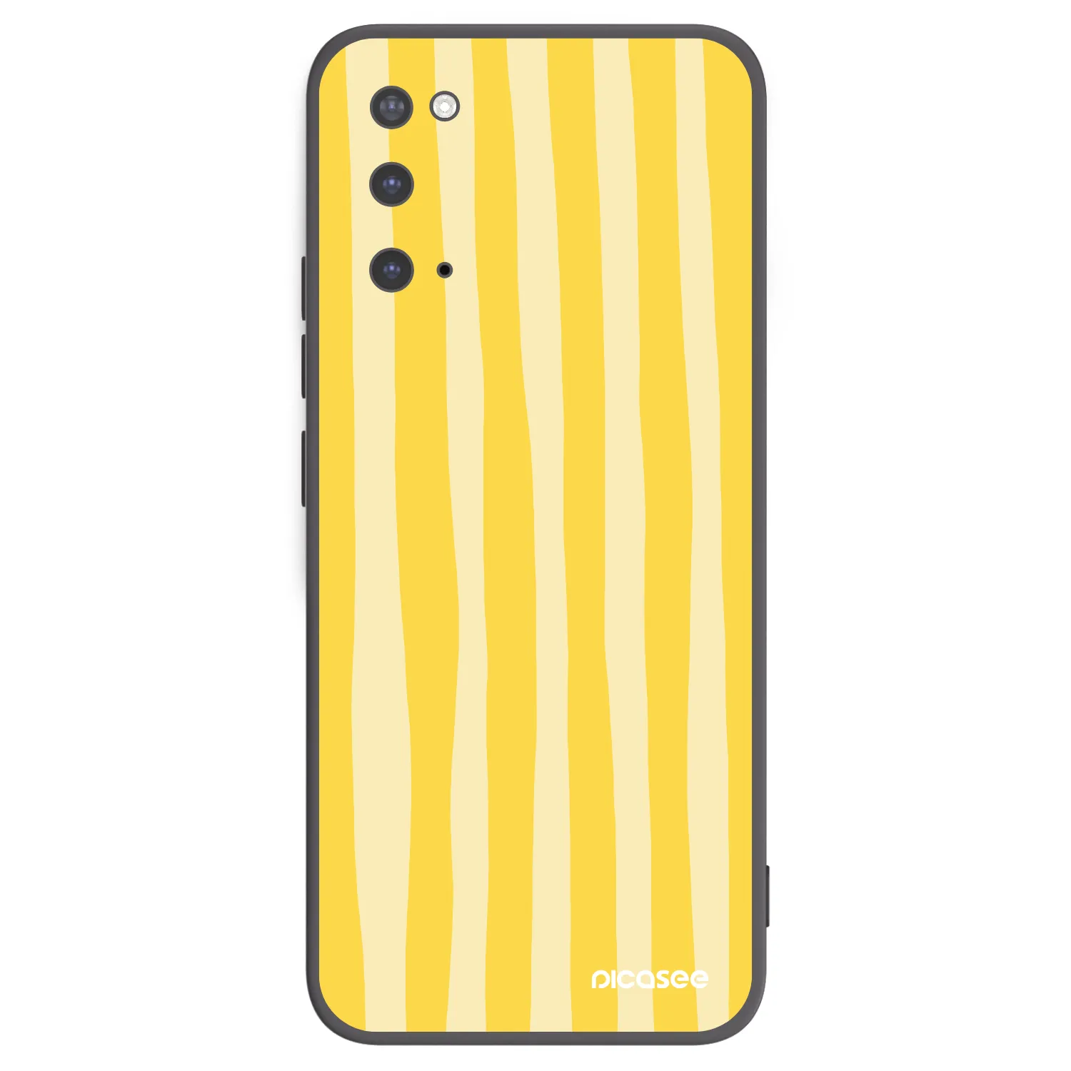 Picasee silikonowe czarne etui na Samsung Galaxy S20 G980F - Lines lemon