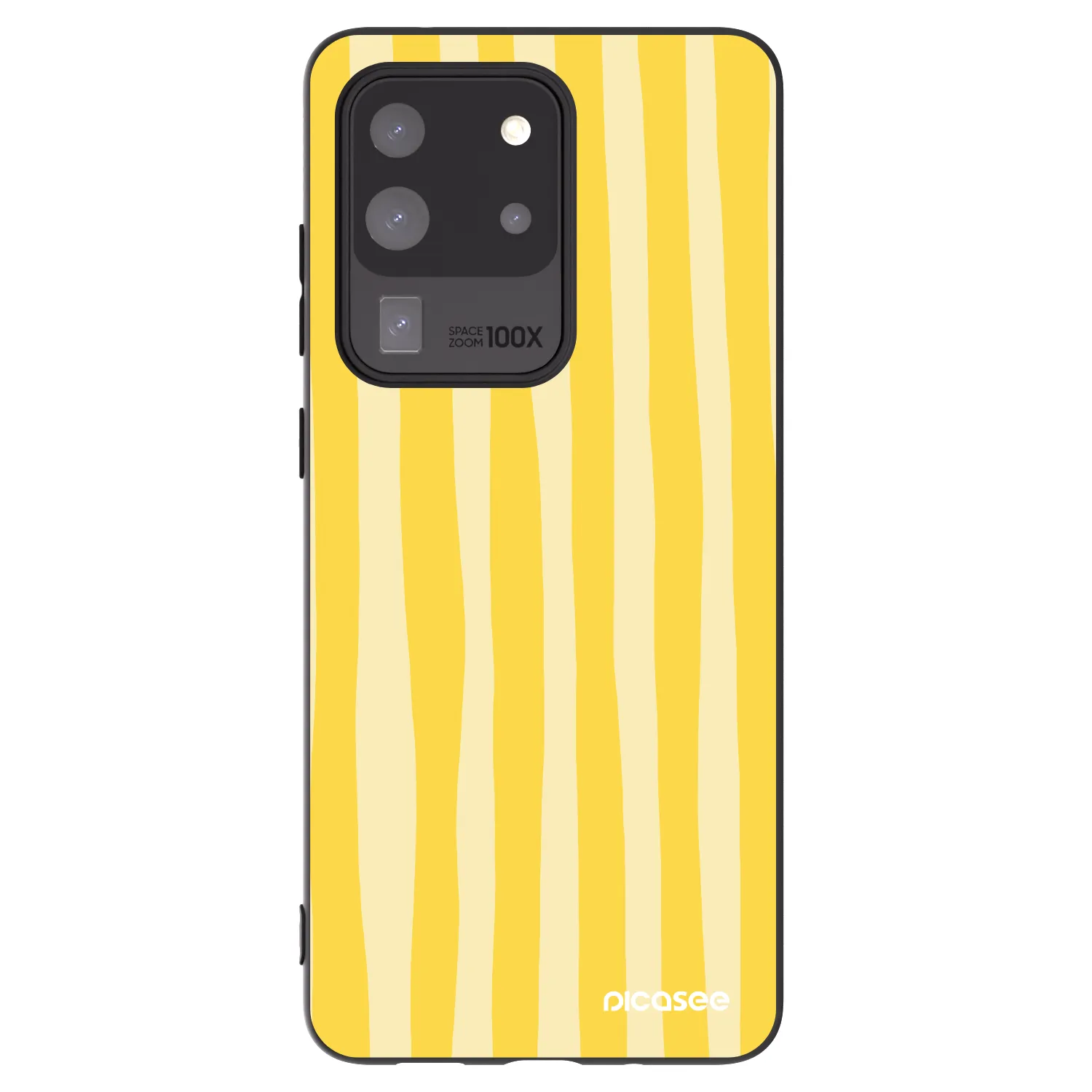 Picasee silikonowe czarne etui na Samsung Galaxy S20 Ultra 5G G988F - Lines lemon