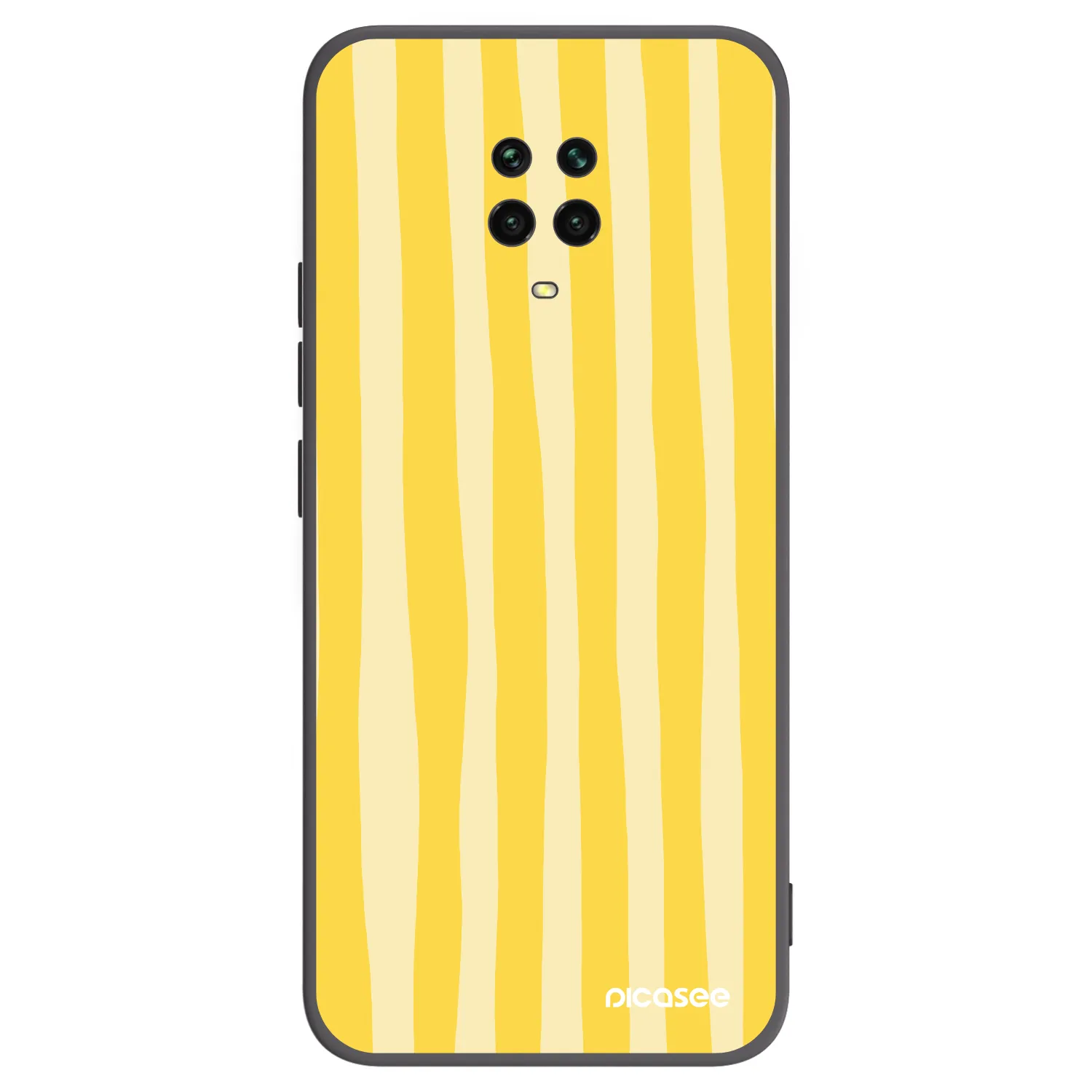 Picasee silikonowe czarne etui na Xiaomi Redmi Note 9 Pro - Lines lemon
