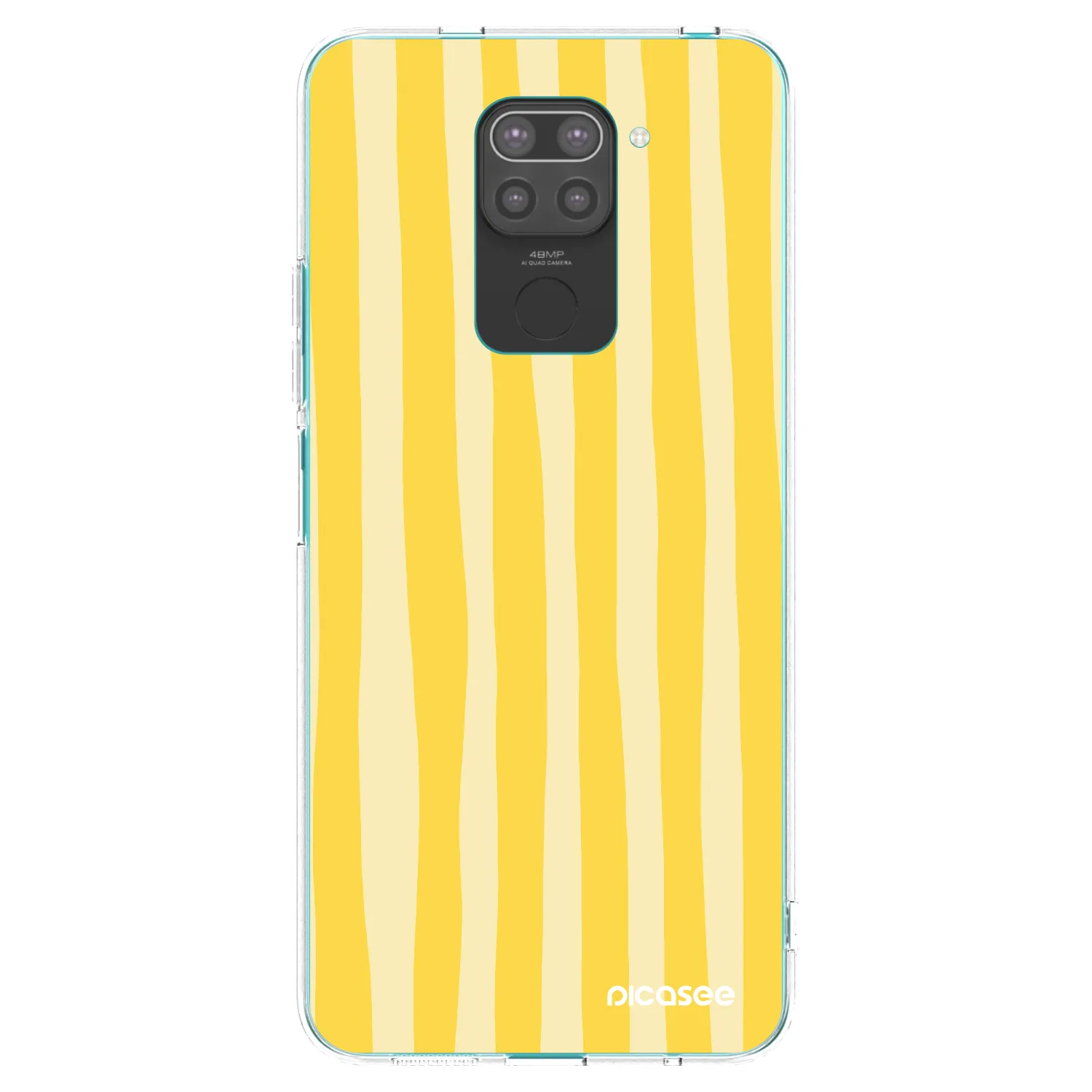 Picasee silikonowe czarne etui na Xiaomi Redmi Note 9 - Lines lemon