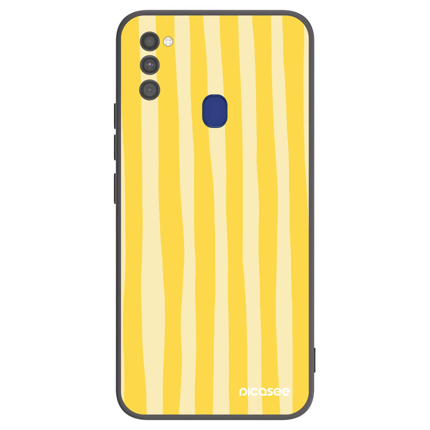 Picasee silikonowe czarne etui na Samsung Galaxy M21 M215F - Lines lemon
