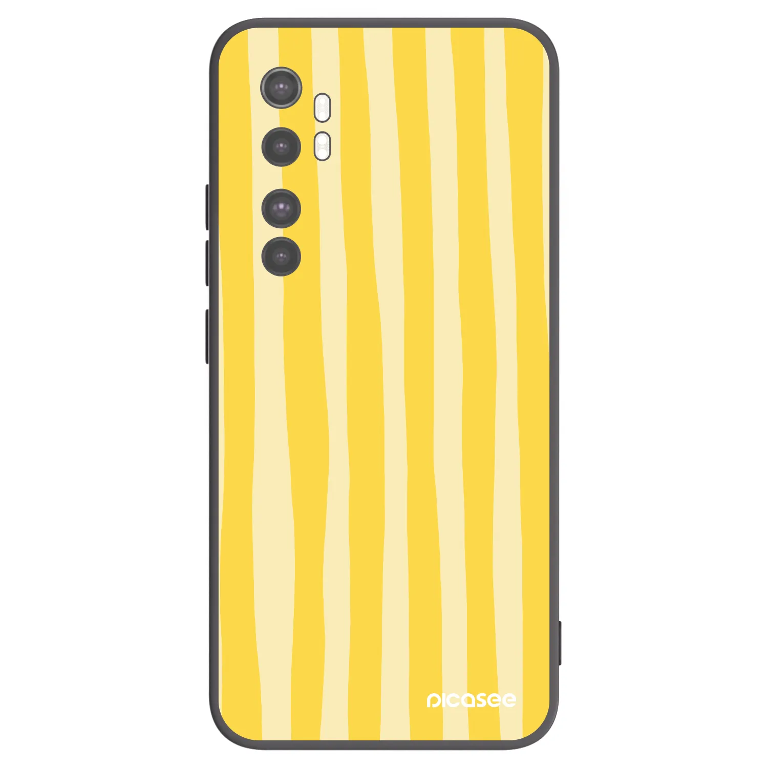 Picasee silikonowe czarne etui na Xiaomi Mi Note 10 Lite - Lines lemon
