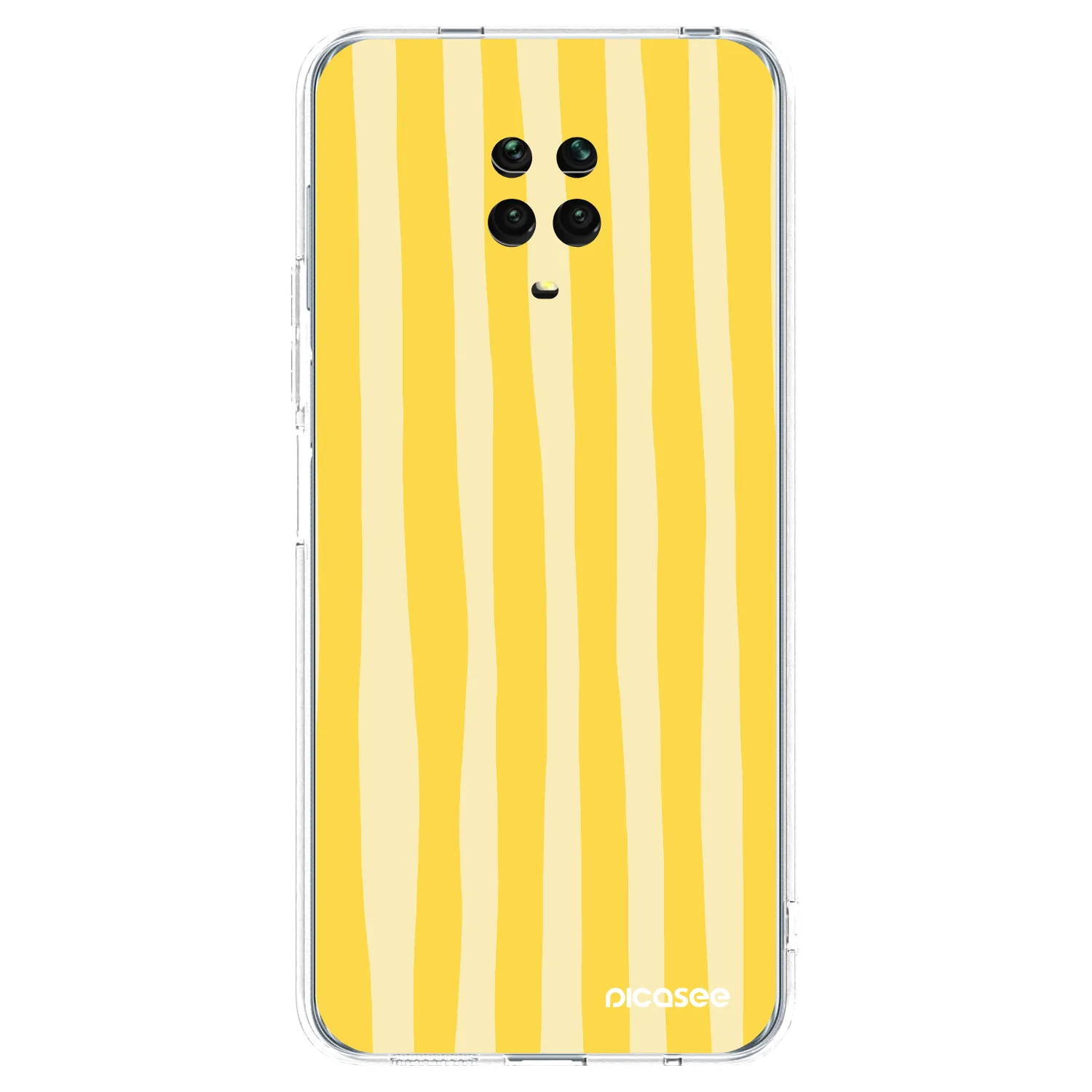 Picasee silikonowe przeźroczyste etui na Xiaomi Redmi Note 9S - Lines lemon