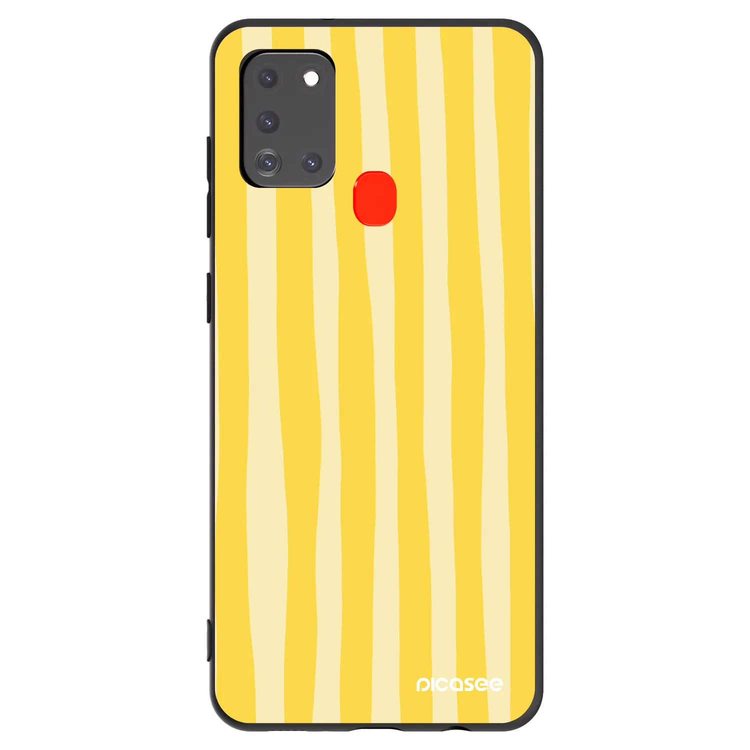 Picasee silikonowe czarne etui na Samsung Galaxy A21s - Lines lemon