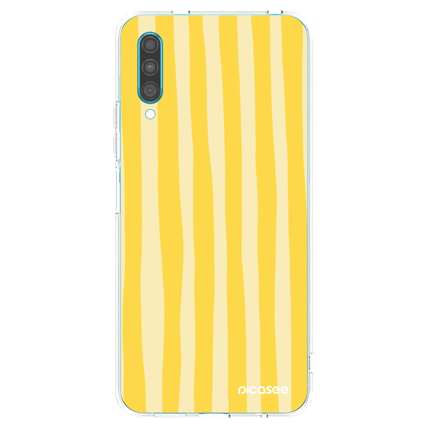 Picasee silikonowe przeźroczyste etui na Samsung Galaxy A30s A307F - Lines lemon