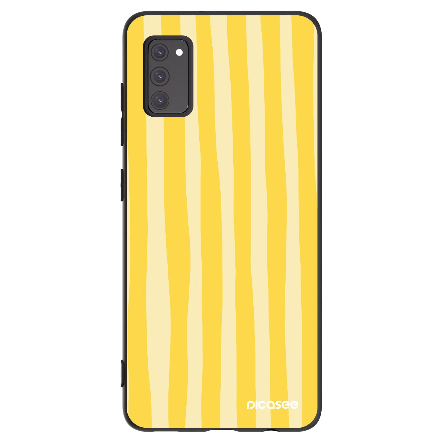 Picasee silikonowe czarne etui na Samsung Galaxy A41 A415F - Lines lemon