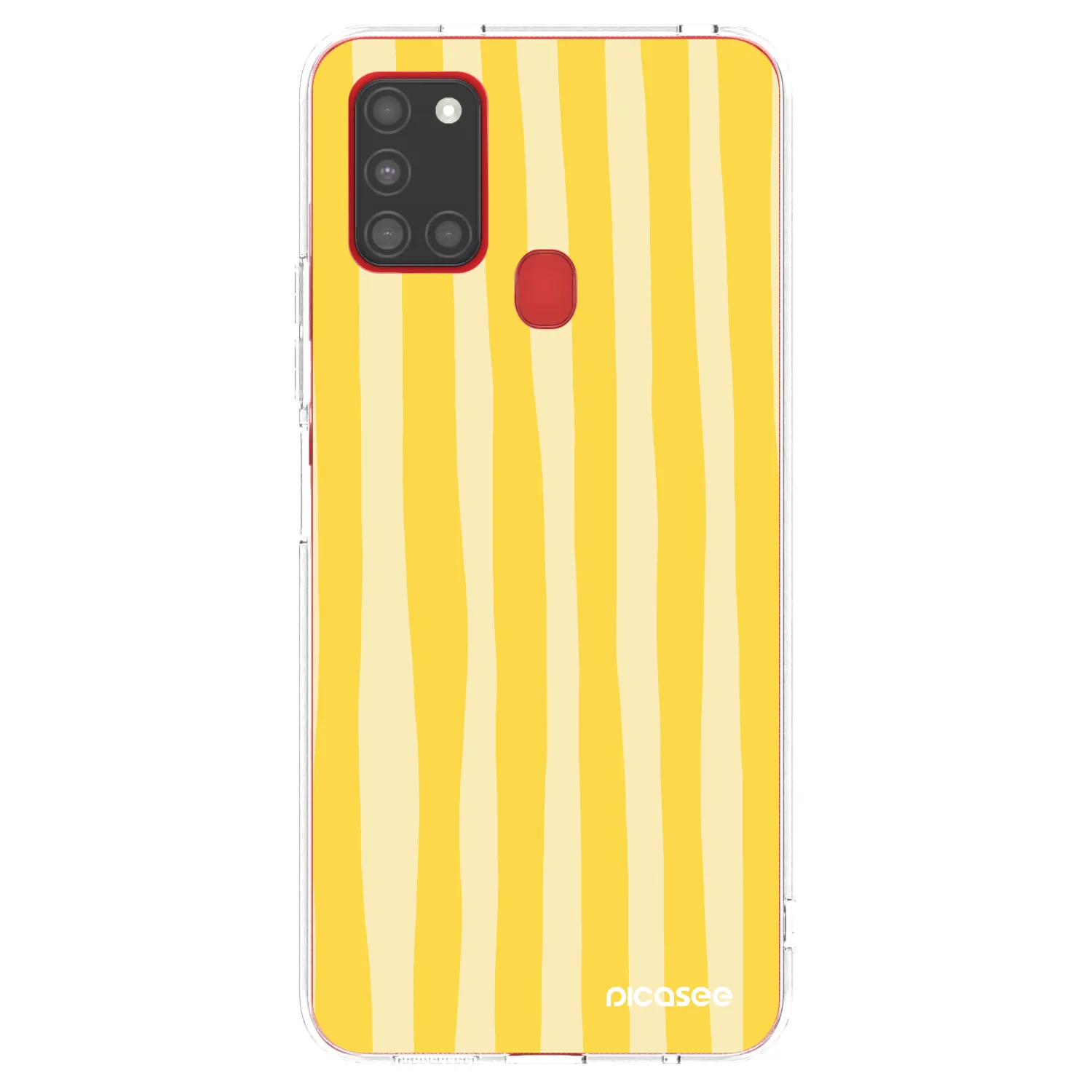 Picasee silikonowe przeźroczyste etui na Samsung Galaxy A21s - Lines lemon