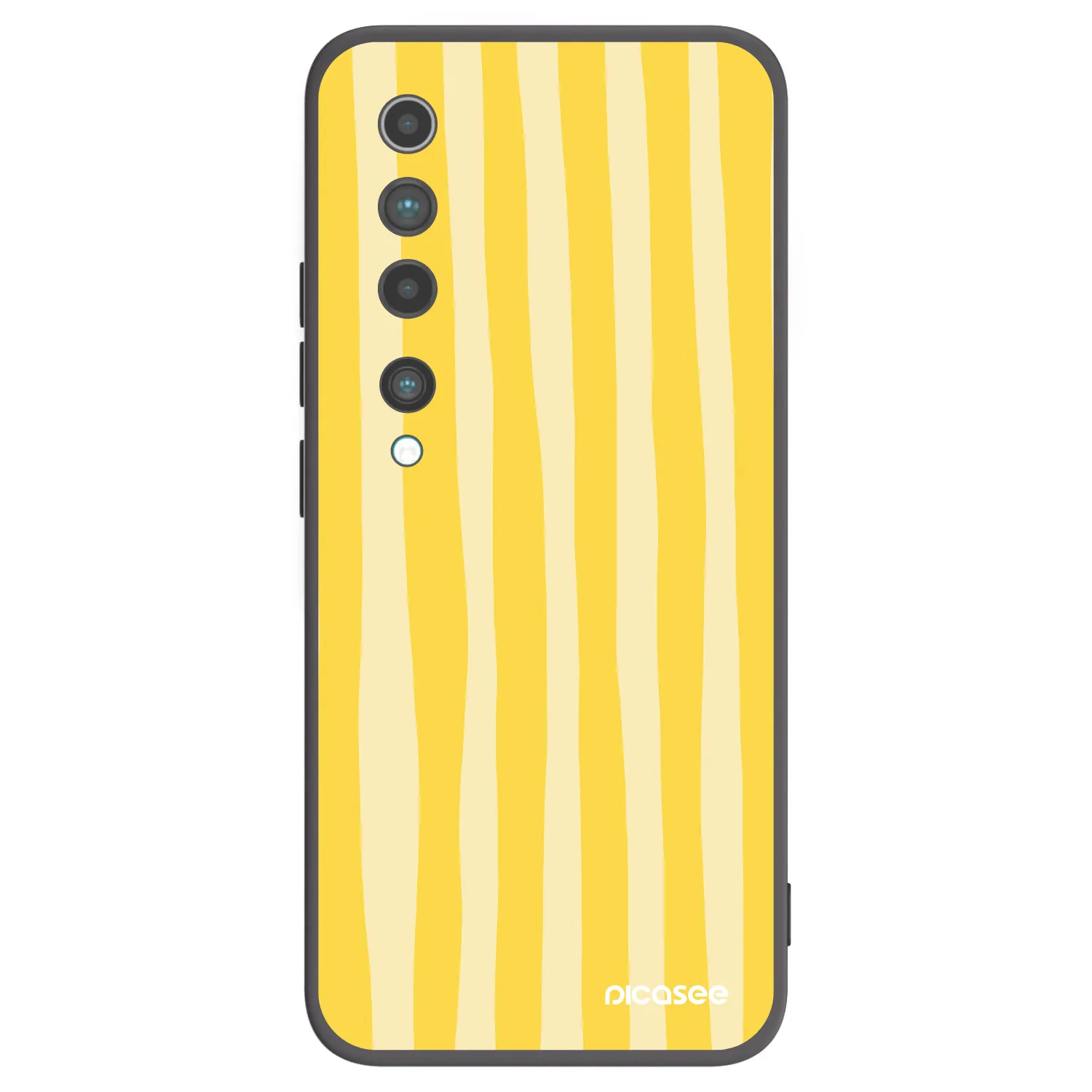 Picasee silikonowe czarne etui na Xiaomi Mi 10 - Lines lemon