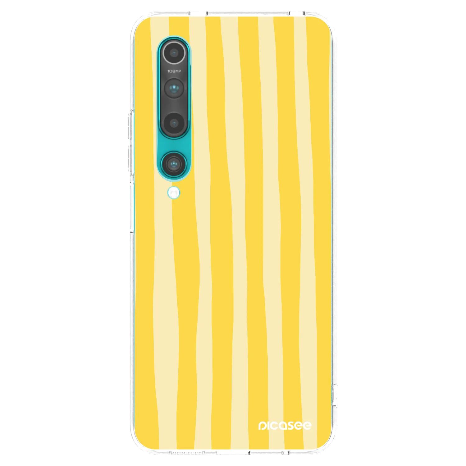 Picasee silikonowe przeźroczyste etui na Xiaomi Mi 10 - Lines lemon
