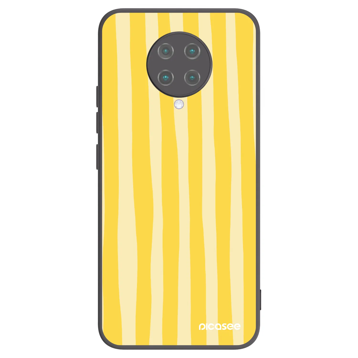 Picasee silikonowe czarne etui na Xiaomi Poco F2 Pro - Lines lemon