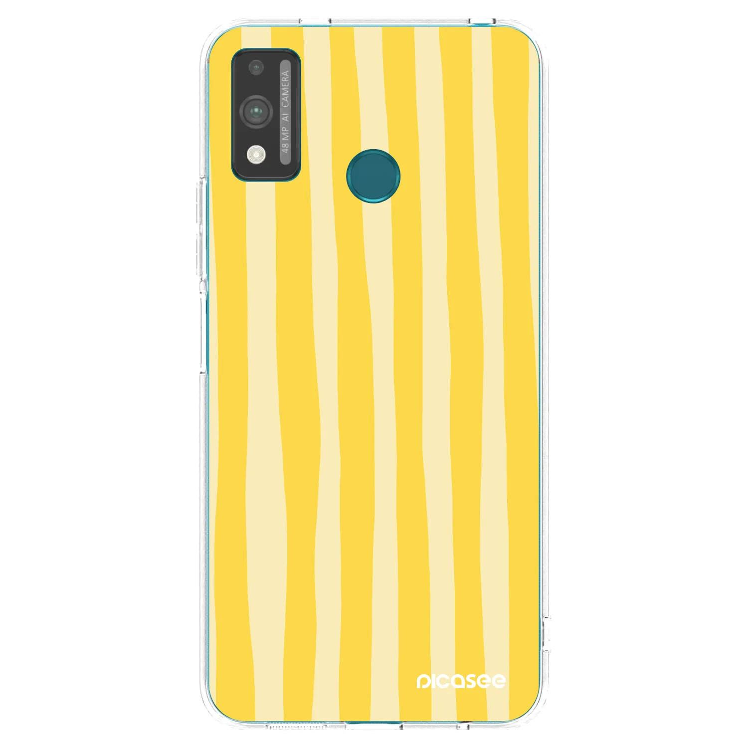 Picasee silikonowe przeźroczyste etui na Honor 9X Lite - Lines lemon