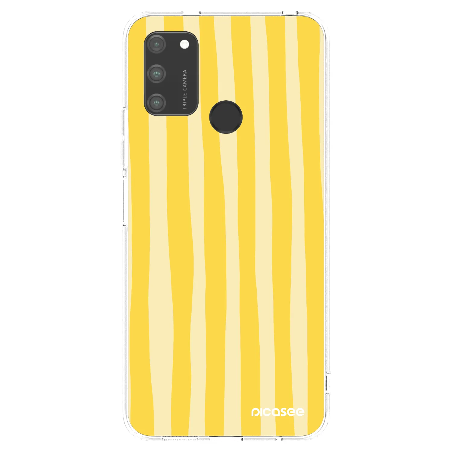 Picasee silikonowe przeźroczyste etui na Honor 9A - Lines lemon