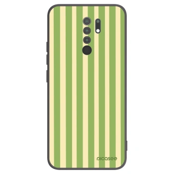 Picasee silikonowe czarne etui na Xiaomi Redmi 9 - Lines Matcha