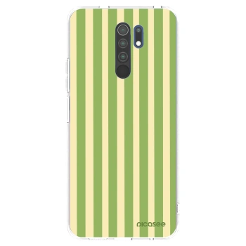 Picasee silikonowe przeźroczyste etui na Xiaomi Redmi 9 - Lines Matcha