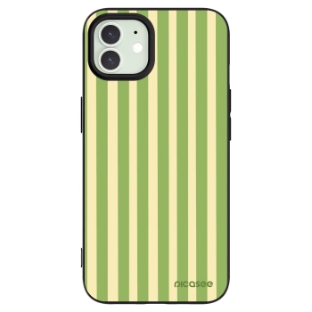 Picasee silikonowe czarne etui na Apple iPhone 12 - Lines Matcha
