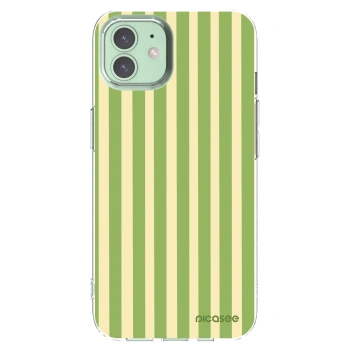 Picasee silikonowe przeźroczyste etui na Apple iPhone 12 - Lines Matcha