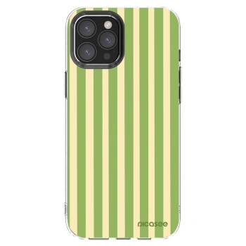 Picasee silikonowe przeźroczyste etui na Apple iPhone 12 Pro Max - Lines Matcha