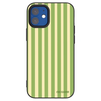 Picasee silikonowe czarne etui na Apple iPhone 12 mini - Lines Matcha